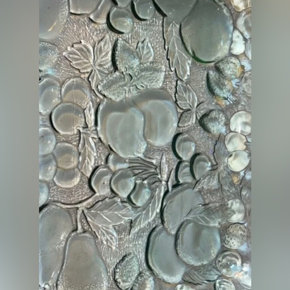 90s Libbey “Orchard Fruit” Green Glass Cake Pan Vintage Baking Dish Retro 9x13 - Picture 2 of 5